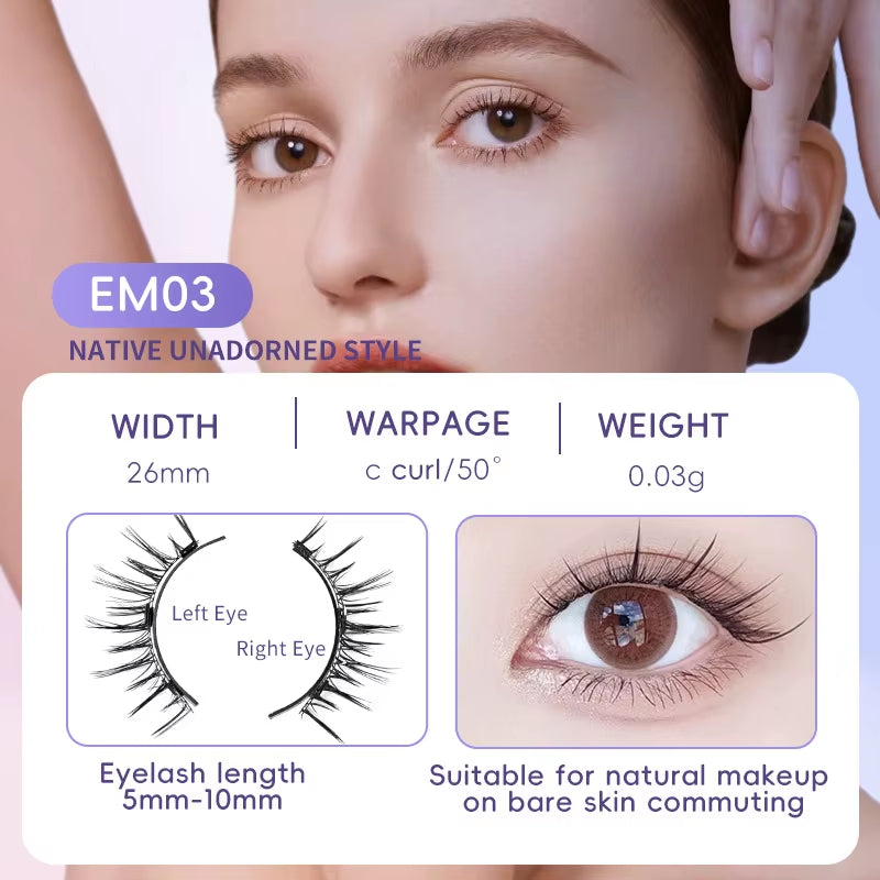 MagnaLuxe Magnetic Lashes Set – Natural, Soft & Reusable with No-Glue Application Tool for Effortless Eye Glam