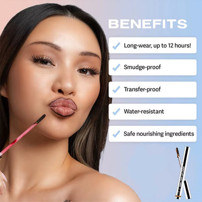 Lip Liner Waterproof Peel off Tattoo Lip Gloss Waterproof Long Lasting Matte Lip Tint Brown Contour Tear-Off Lips Stain Cosmetic