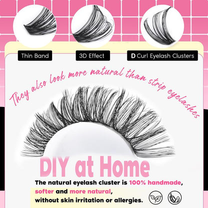 9-16mm DIY Lash Extension Kit: 280pcs Lash Clusters [Bond & Seal, Tweezers]